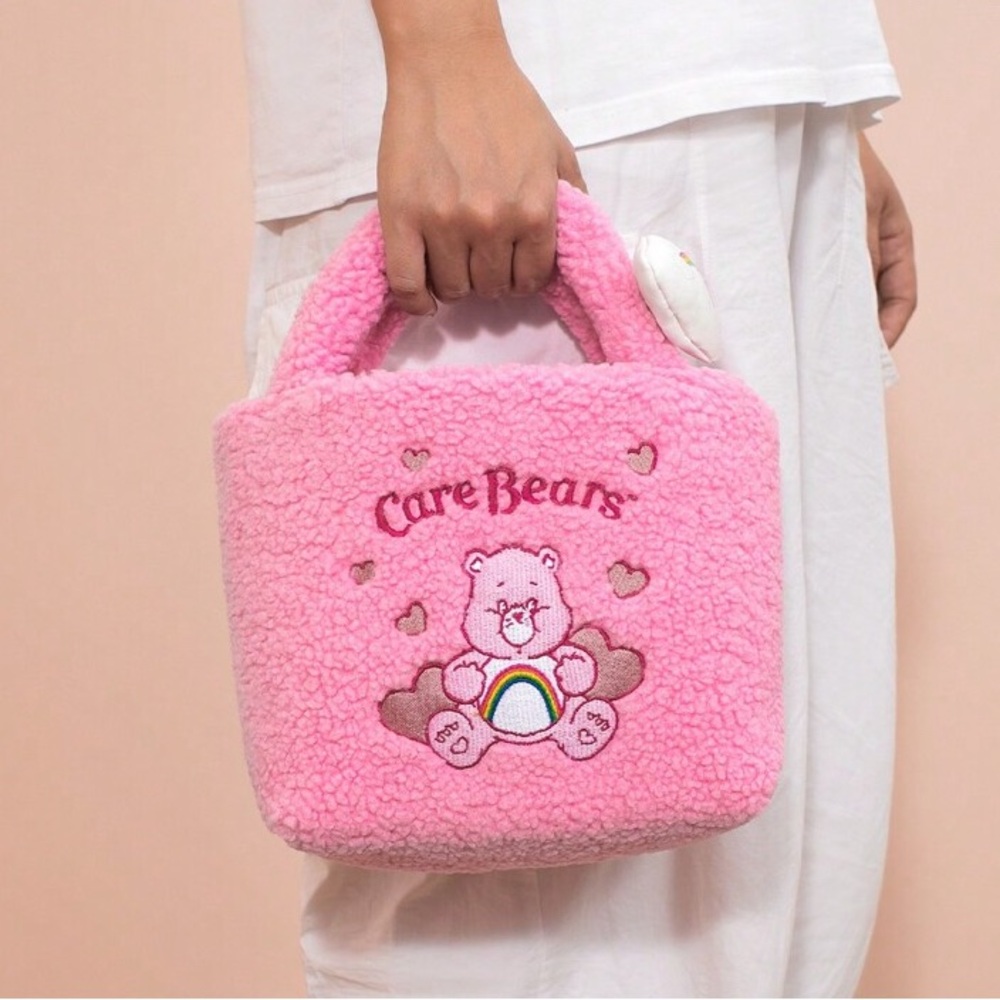 New Care Bears Pink Fleece Mini Bag Miniso.